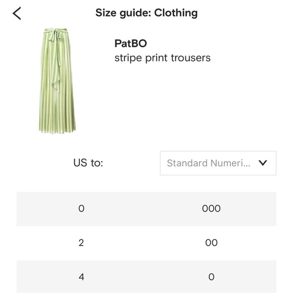 PatBO Green Striped Wide Leg Tie Waist Pants Resort Wear Palazzo Trousers Sz. 0 - Picture 10 of 15